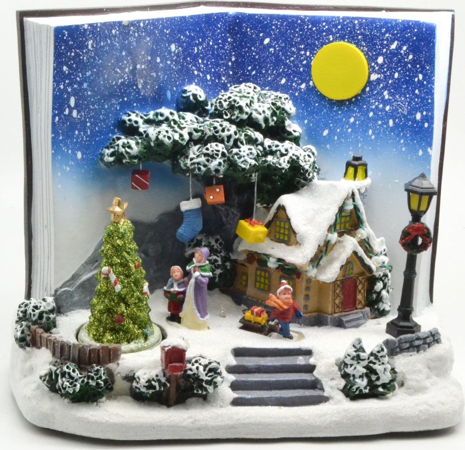 Carillon a libro decorazione per villaggio di Babbo Natale con luci, animazioni e suoni - 2