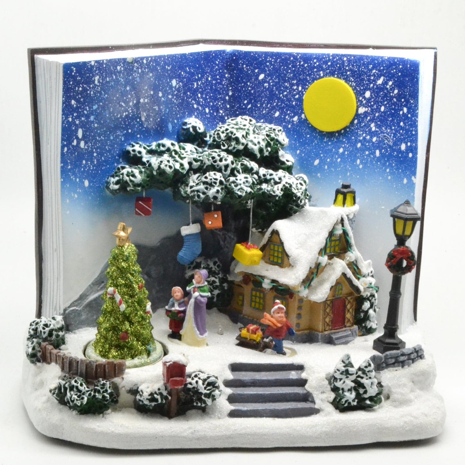 Carillon a libro decorazione per villaggio di Babbo Natale con luci, animazioni e suoni - 2