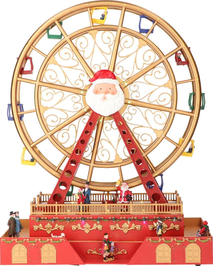 Ruota panoramica gigante decorazione per villaggio di Natale con luci h 49 cm