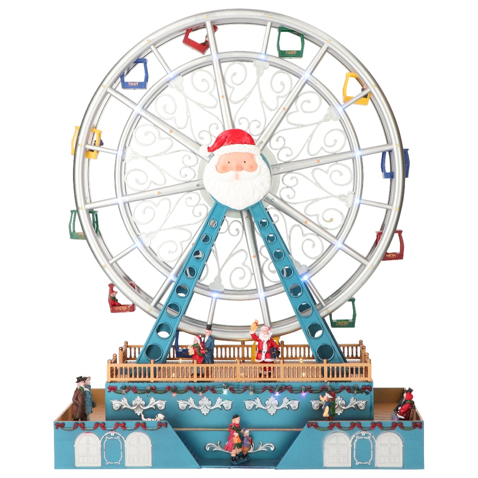 Ruota panoramica gigante decorazione per villaggio di Natale con luci h 49 cm - 2