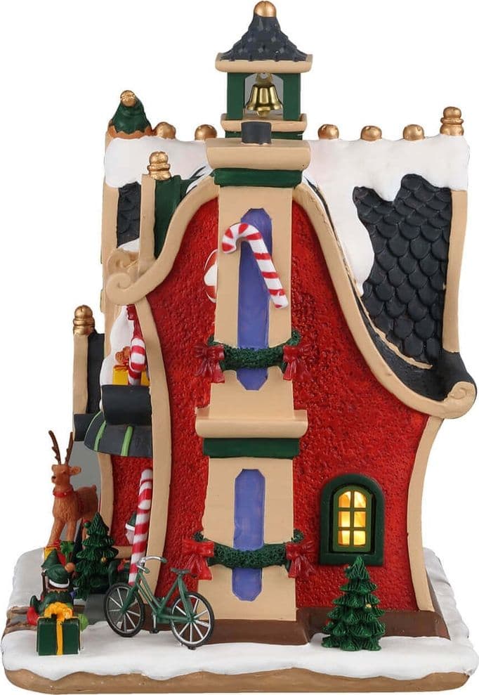 Scuola degli Elfi natalizia decorazione per villaggio di Natale con luci in porcellana - 2