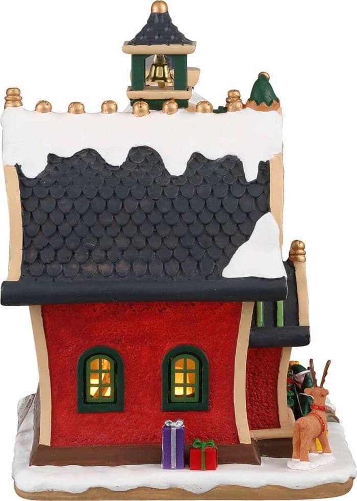 Scuola degli Elfi natalizia decorazione per villaggio di Natale con luci in porcellana - 3