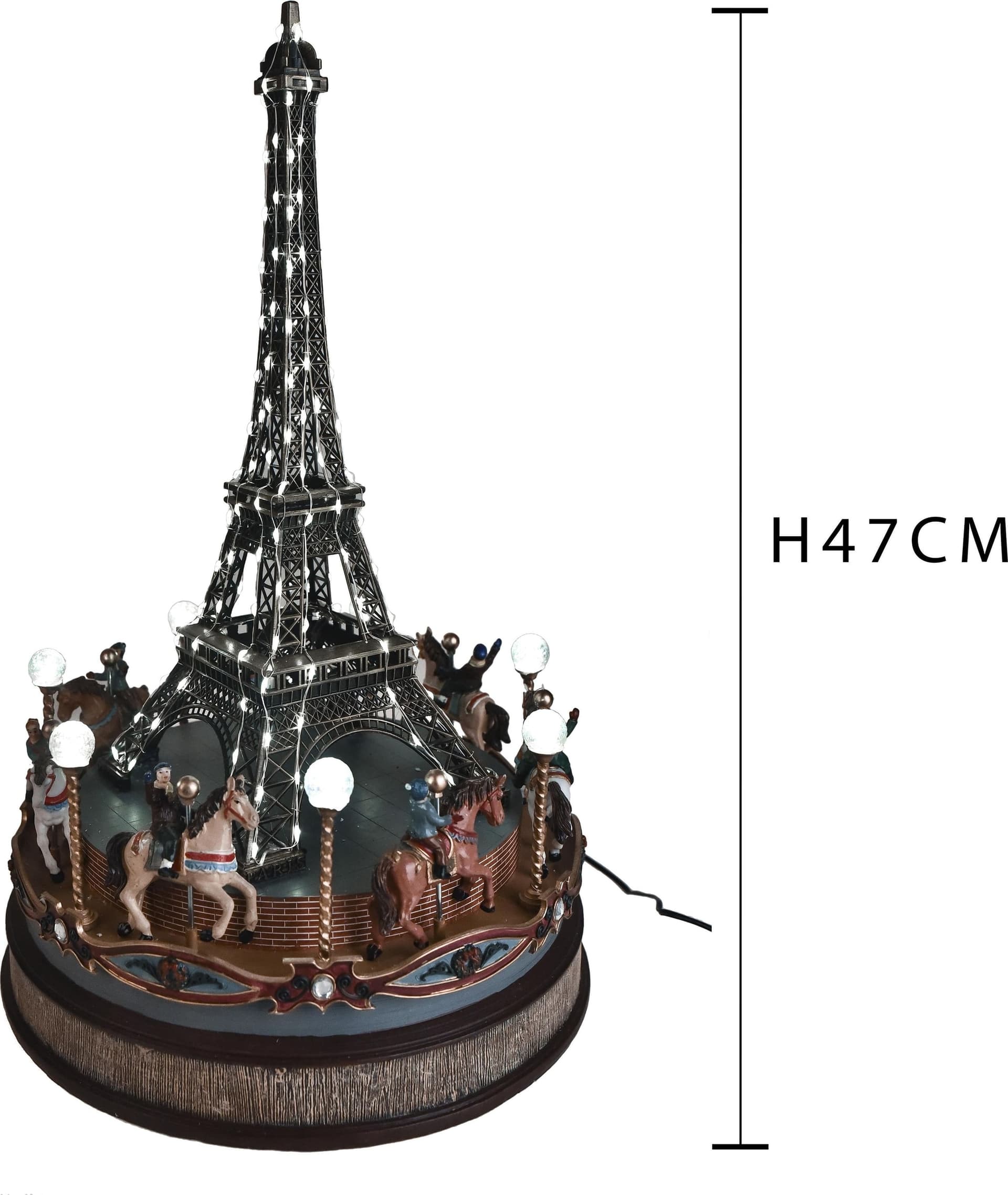 Statuetta Tour Eiffel con led e luci in resina decorazione natalizia - 2