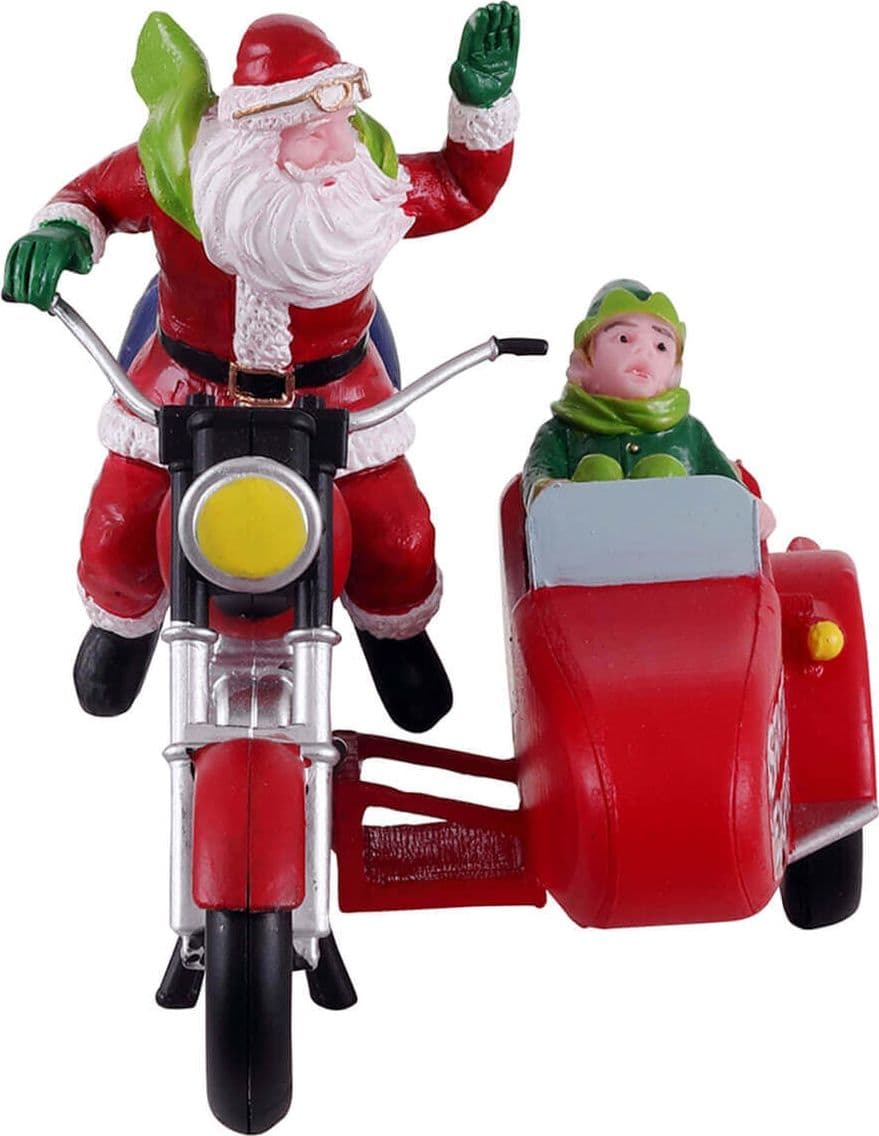 Decorazione "Babbo Natale Express" per Villaggio di Natale e presepe, in Plastica da h 6,7 cm - 2