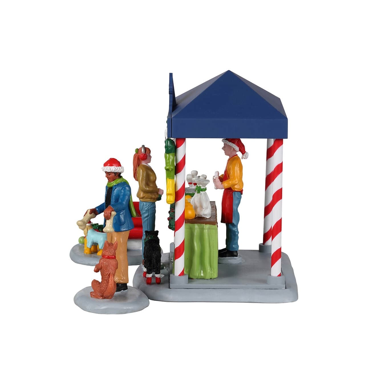 Decorazione "Babbo Natale e cuccioli" per Villaggio di Natale e presepe, in Resina da h 8,5 cm - 3