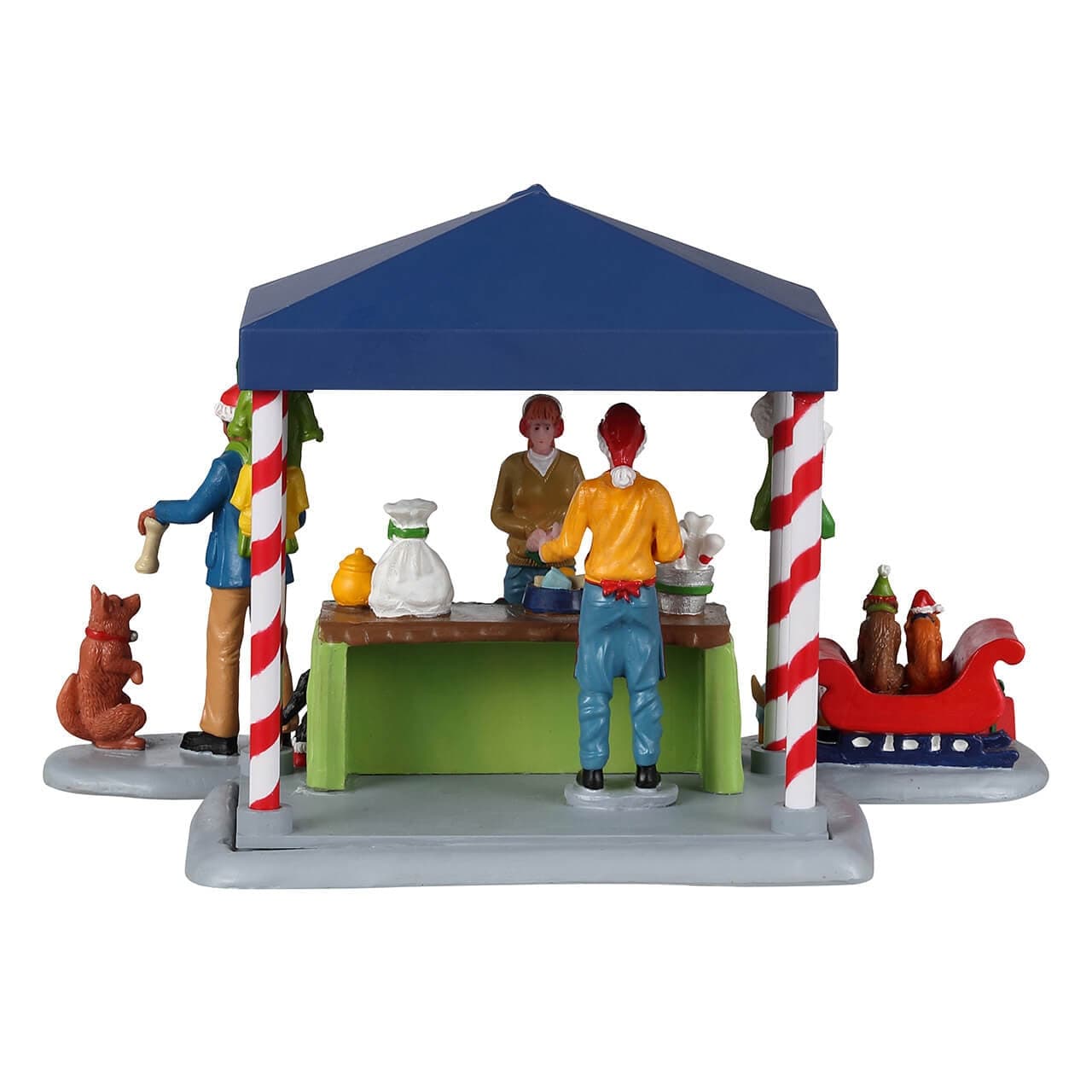 Decorazione "Babbo Natale e cuccioli" per Villaggio di Natale e presepe, in Resina da h 8,5 cm - 4