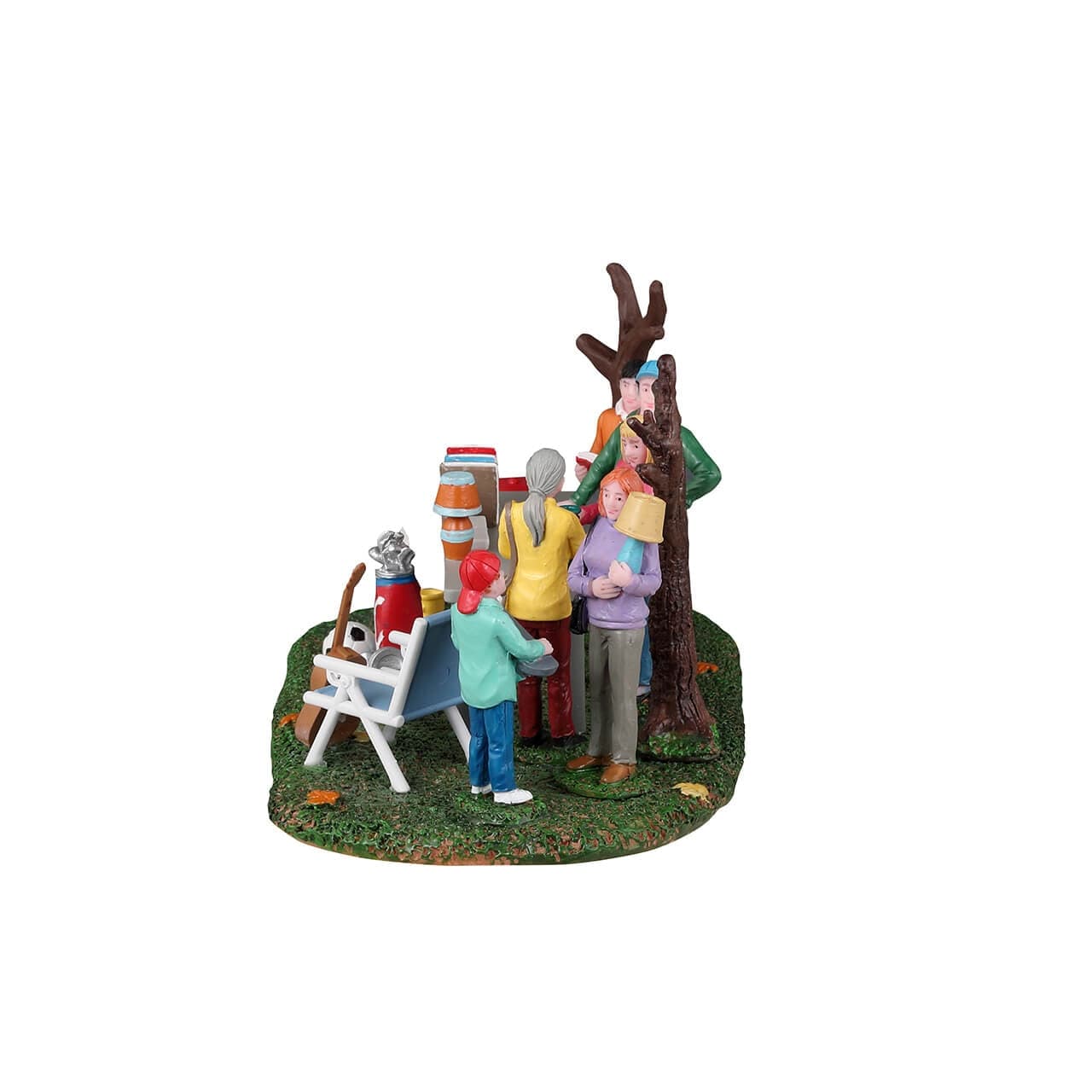 Decorazione "Vendita di cortile di quartiere" per Villaggio di Natale e presepe, in Resina da h 10 cm - 3