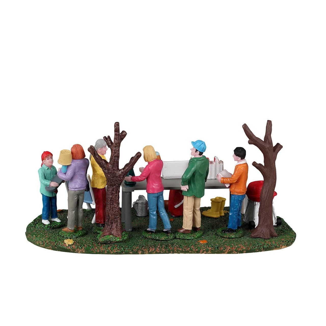 Decorazione "Vendita di cortile di quartiere" per Villaggio di Natale e presepe, in Resina da h 10 cm - 4