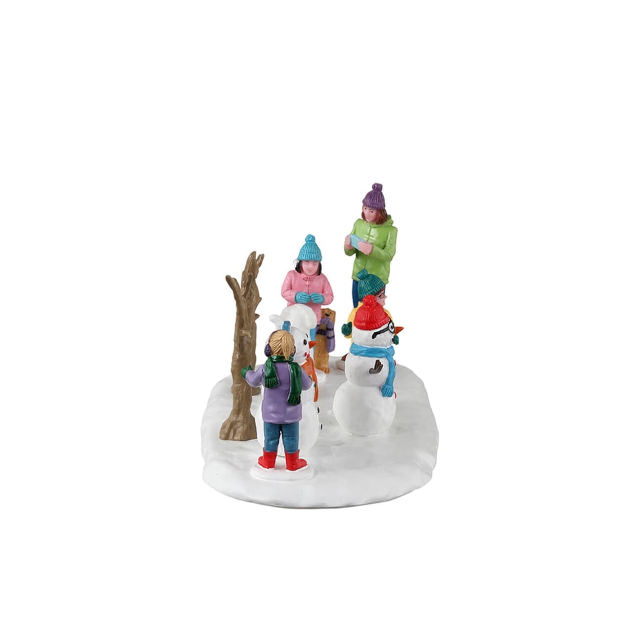 Decorazione "Amici di neve" per Villaggio di Natale e presepe, in Resina da h 8 cm - 2
