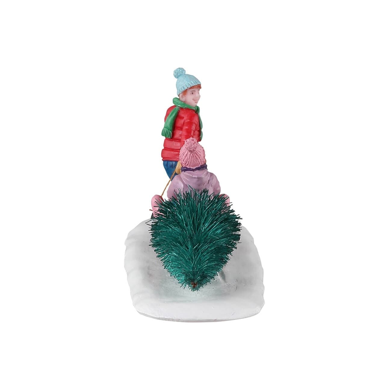 Decorazione "Portare a casa il nostro albero" per Villaggio di Natale e presepe, in Resina da h 4,2 cm - 2