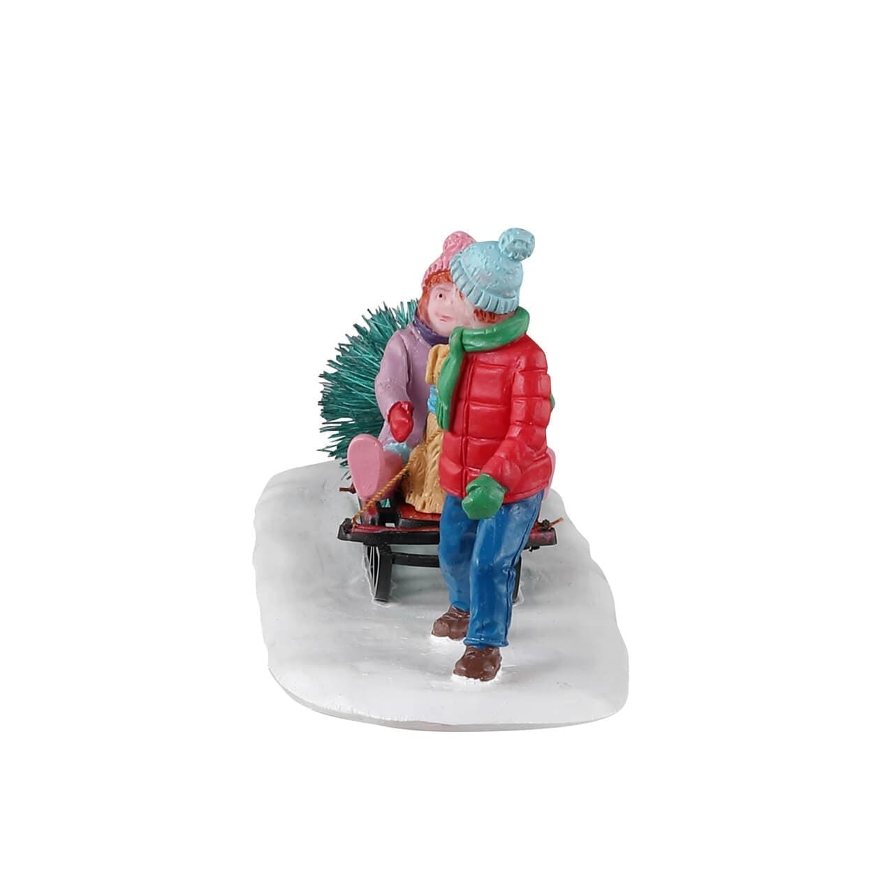 Decorazione "Portare a casa il nostro albero" per Villaggio di Natale e presepe, in Resina da h 4,2 cm - 3