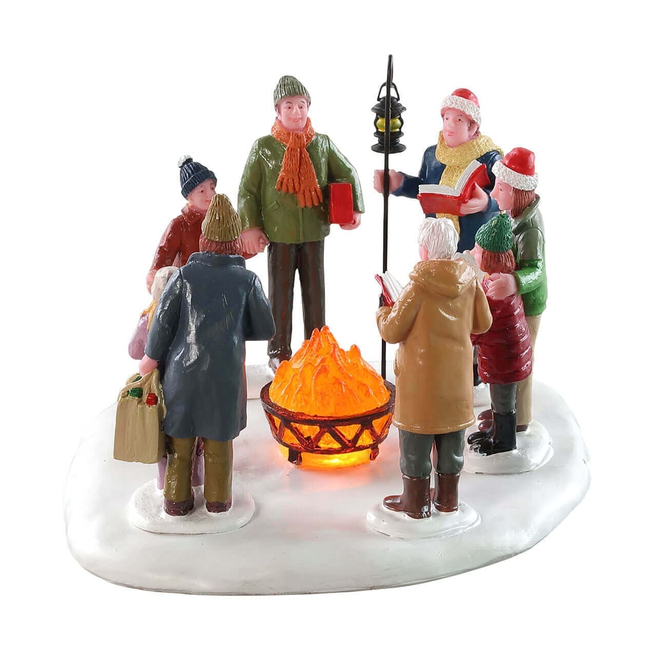 Decorazione "Caroling tostato" per Villaggio di Natale e presepe, in Resina da h 11,1 cm - 2