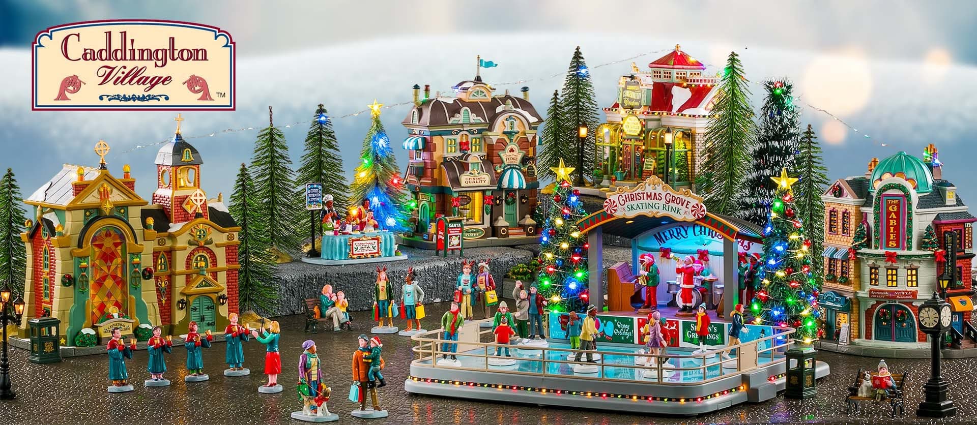 Regali da Babbo Natale, personaggio per villaggio di Natale in poliresina - 2