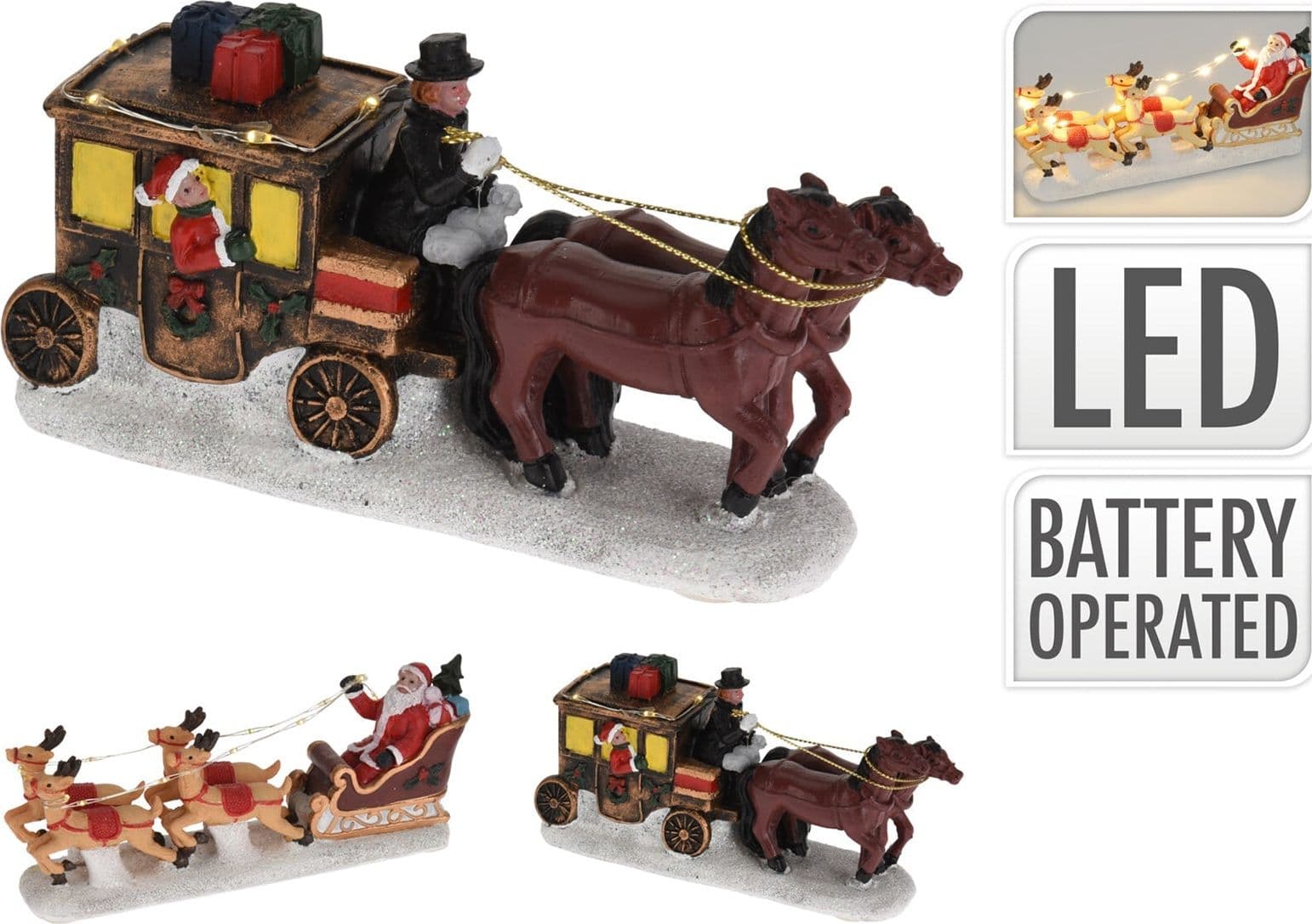 Figura Babbo Natale per villaggio natalizio decorazione in resina 17 cm - 3