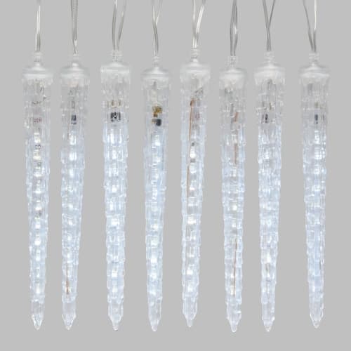 Catena ghiaccioli per mensole o soffitto con 80 luci led bianche per decorazioni - 2
