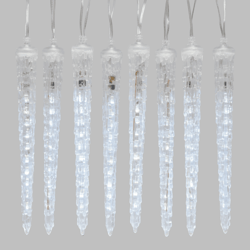 Catena ghiaccioli per mensole o soffitto con 80 luci led bianche per decorazioni - 2