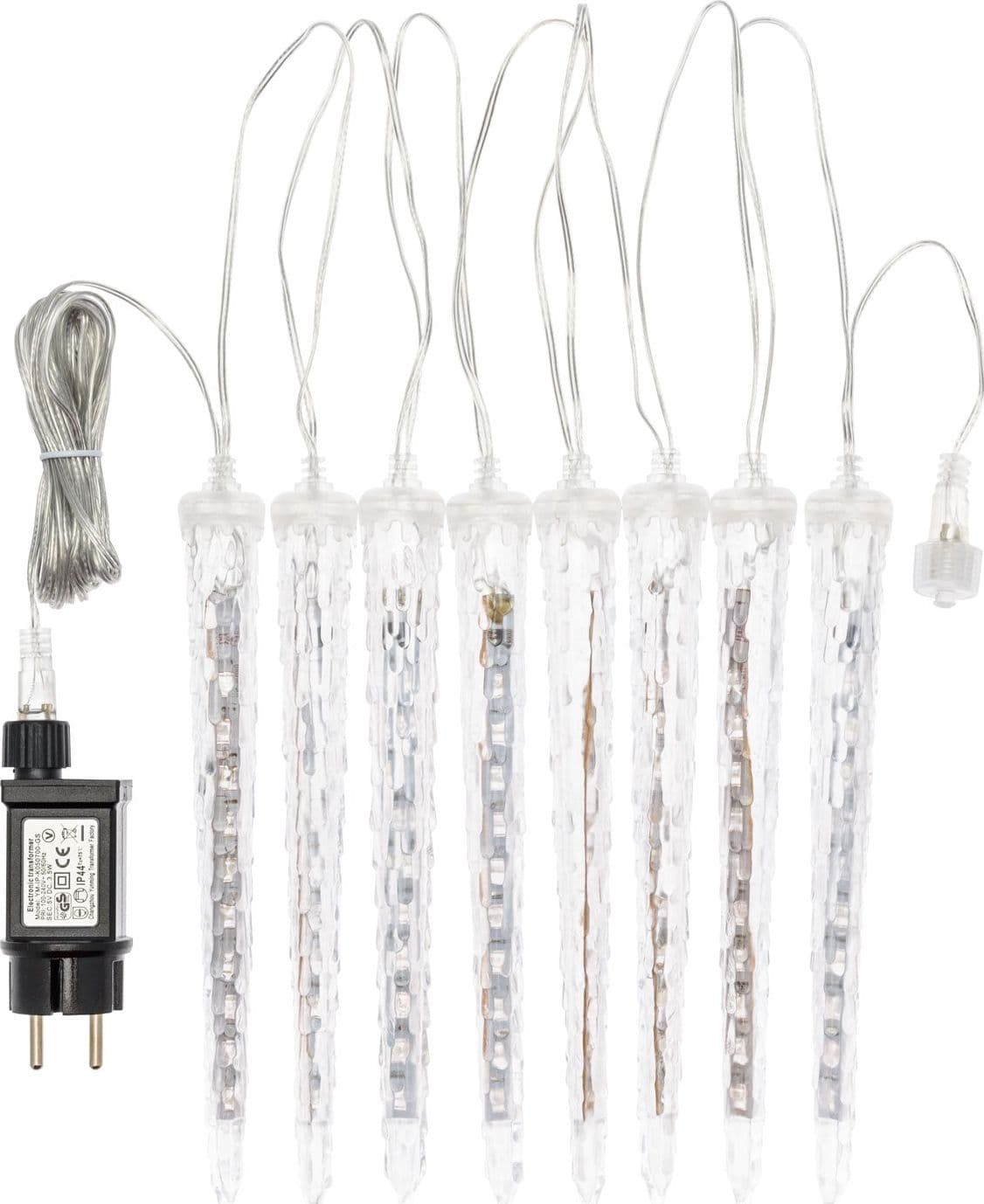 Catena ghiaccioli per mensole o soffitto con 80 luci led bianche per decorazioni - 3