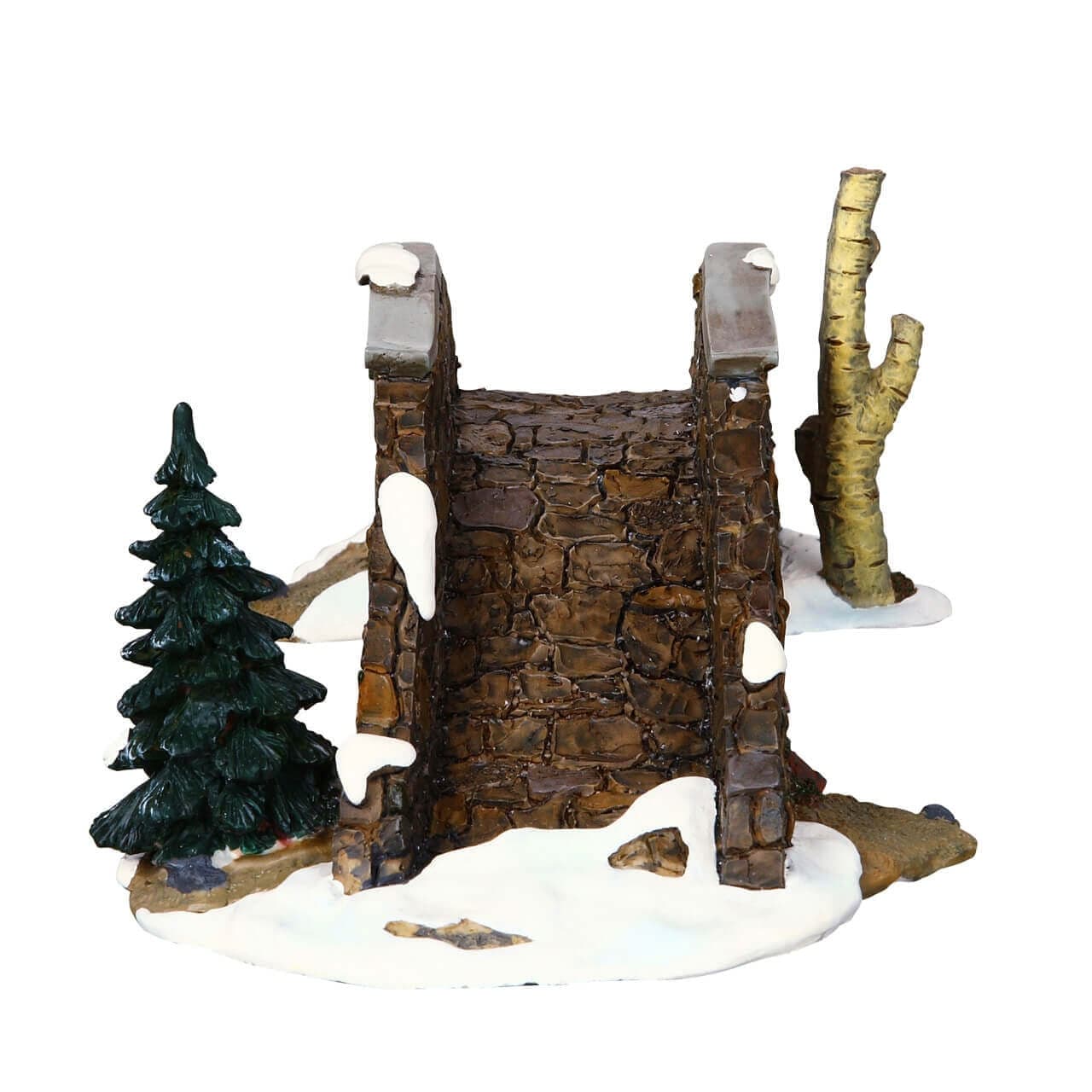 Ponte vecchio di pietra decorazione per villaggio di Natale e presepe in poliresina - 3