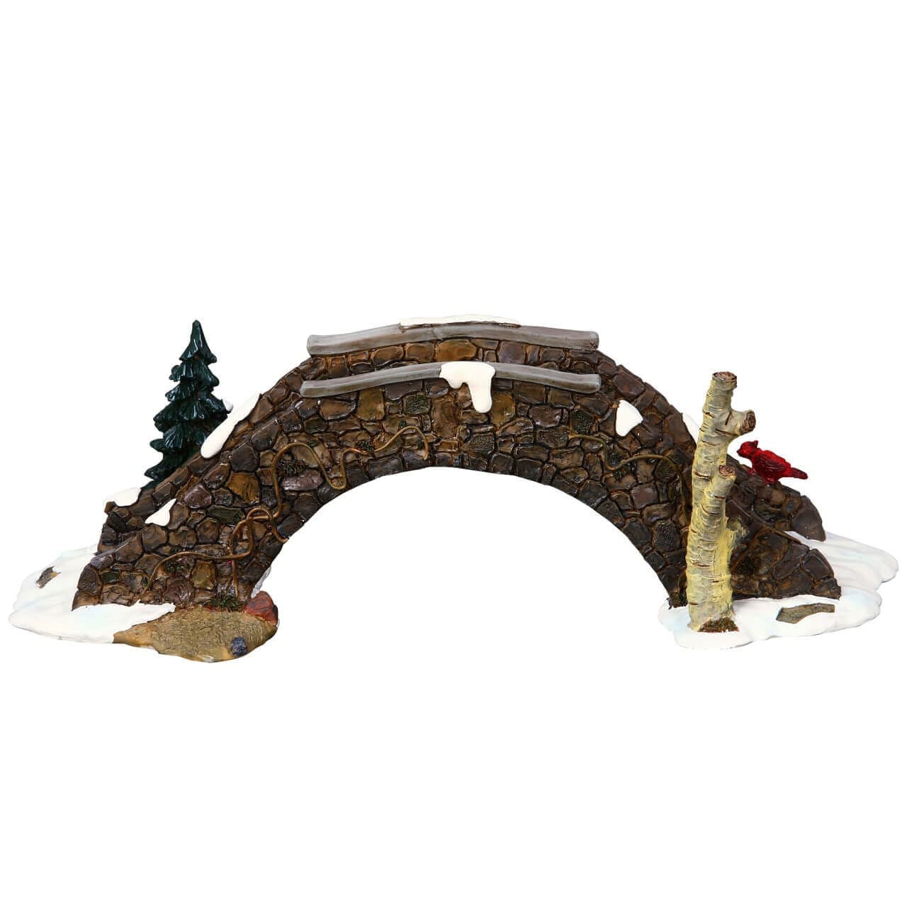 Ponte vecchio di pietra decorazione per villaggio di Natale e presepe in poliresina - 4