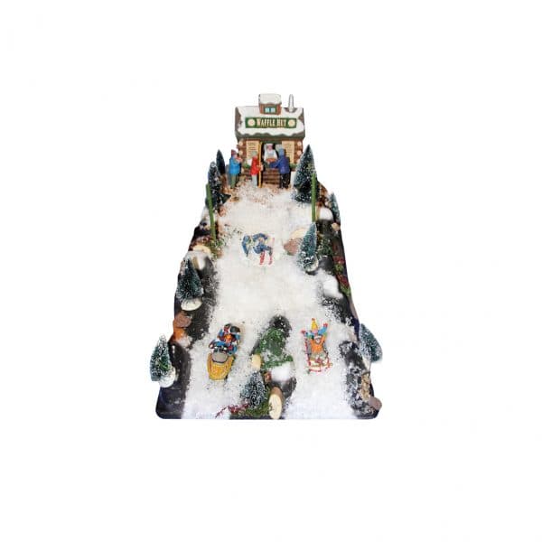 Base per scena villaggio natalizio "Pista da Sci" montagna in rilievo innevata 45 cm - 2