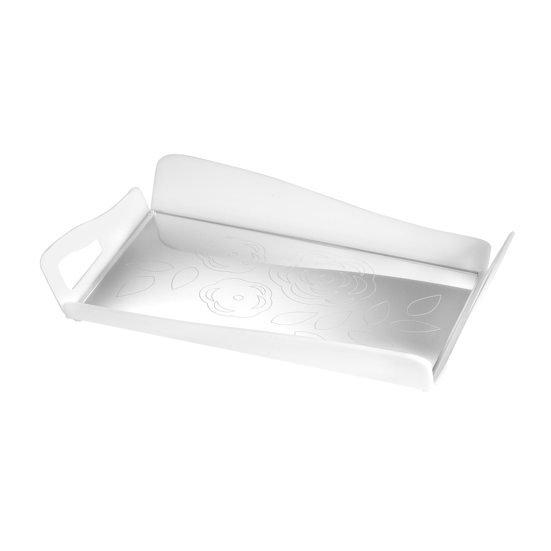 Centrotavola in plex inciso con decorazione color argento "Made in Italy" moderno - 2