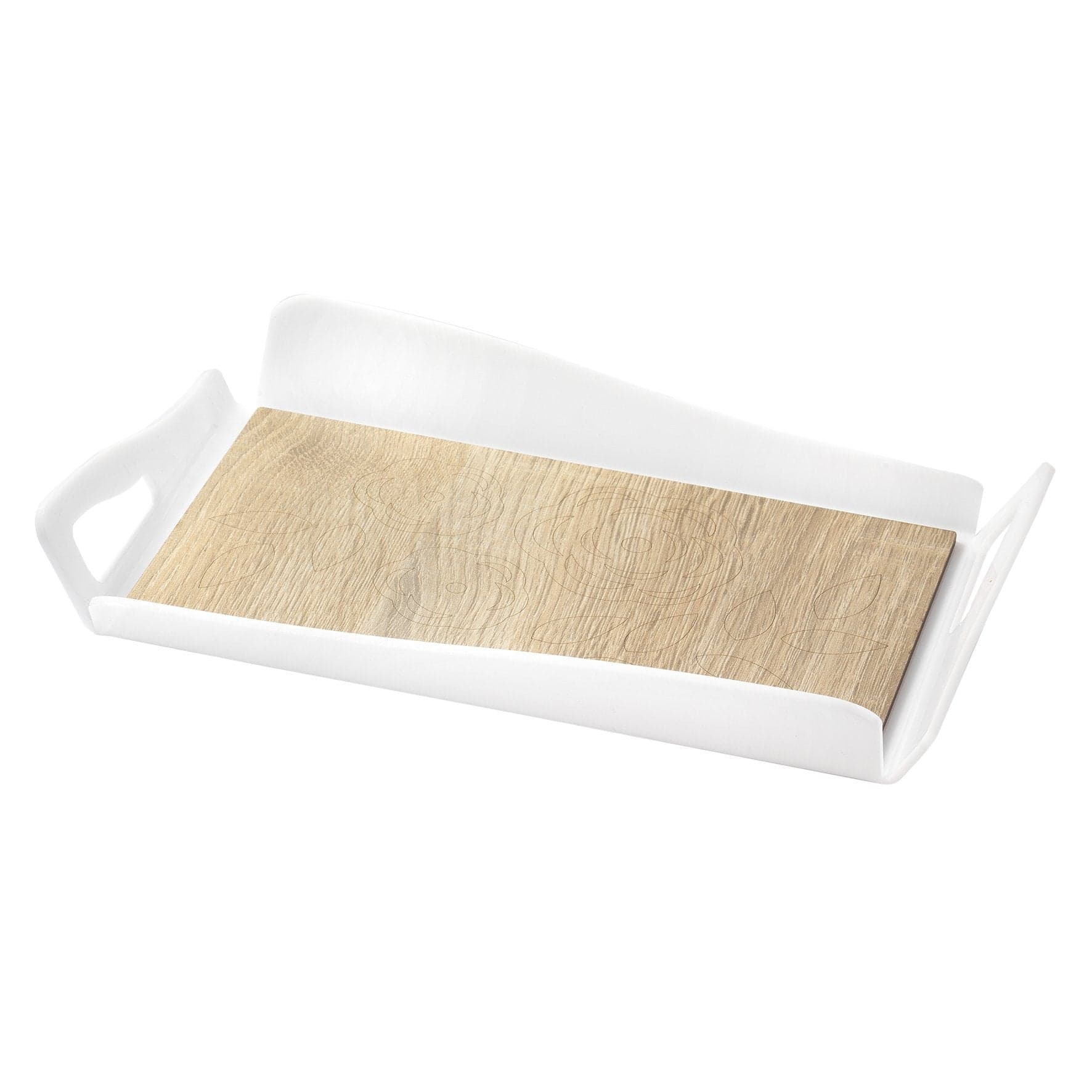 Centrotavola in plex inciso con decorazione color argento "Made in Italy" moderno - 3