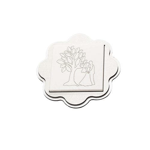 Sottopentola personalizzabile in legno mdf e ceramica, ∅ 16 cm - 2