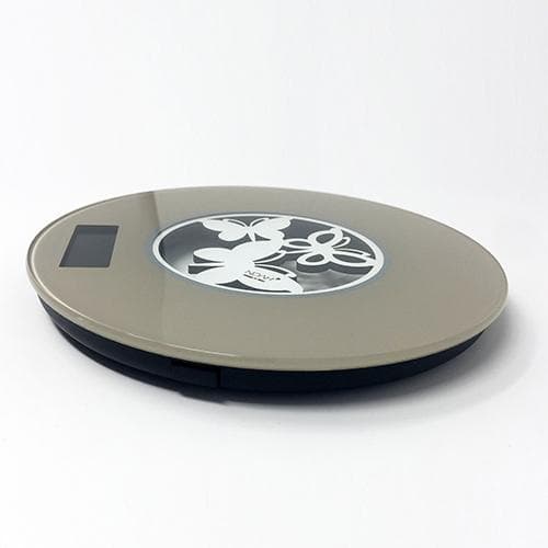 Bilancia digitale in vetro con inserto personalizzabile in legno mdf  misure ∅ cm.18 - 4