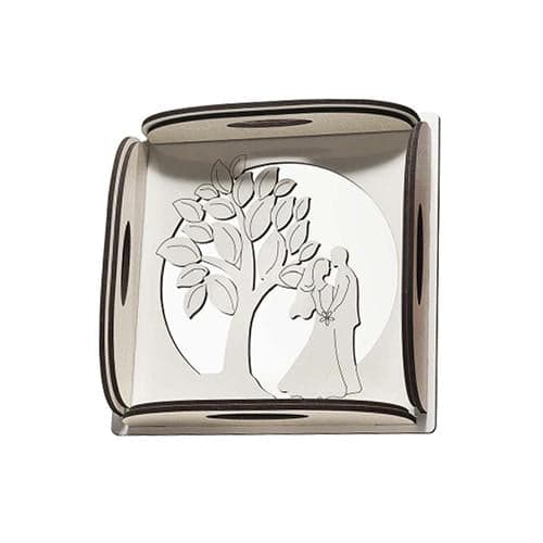 Portatovaglioli personalizzabile in legno mdf con inserto decorato 17 x h 17 cm - 3