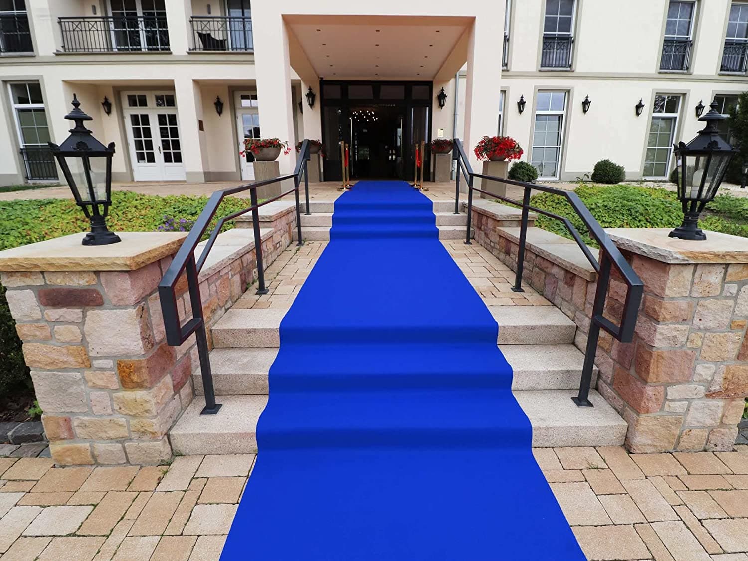 Passatoia per eventi Blu, moquette antiscivolo da 520 gr il mtq, zerbino da esterno - 5