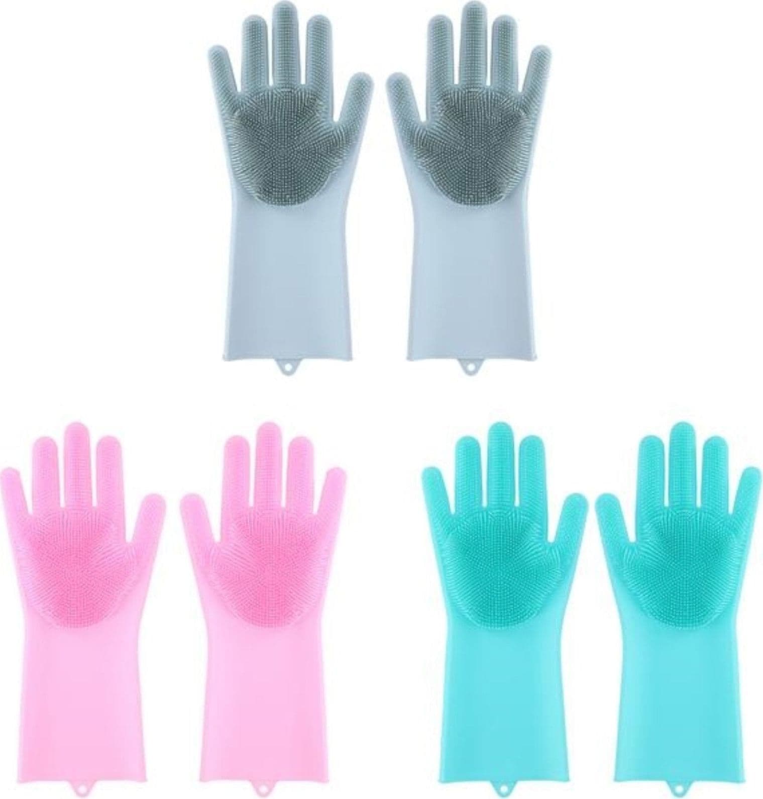 Guanti in silicone con spugna integrata per lavare i piatti da cucina - 8
