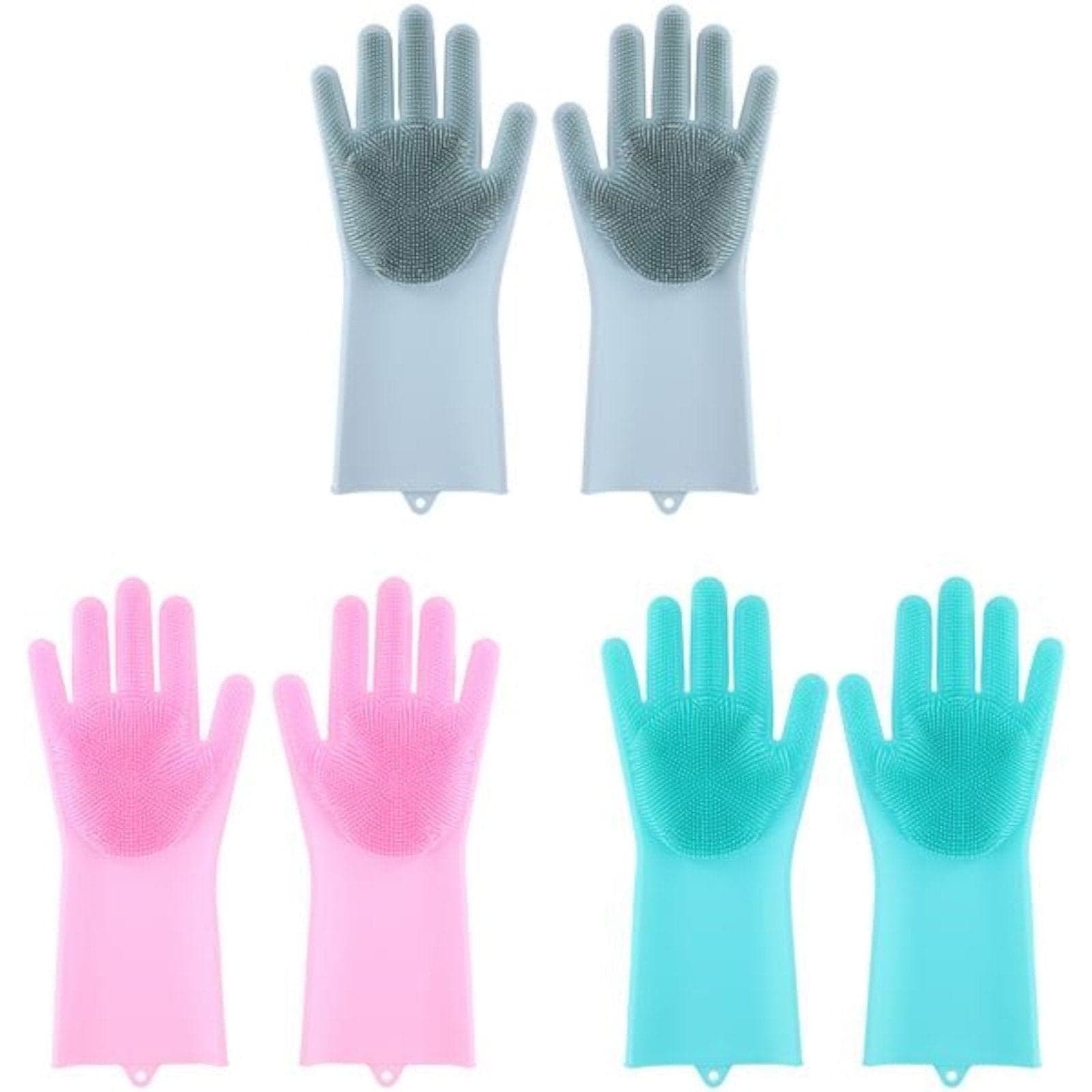 Guanti in silicone con spugna integrata per lavare i piatti da cucina - 8