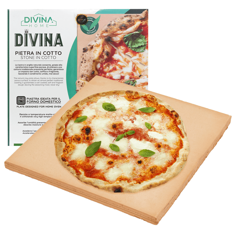 Pietra refrattaria in argilla per pizza cottura per forno elettrico 35 x 35 cm - 3