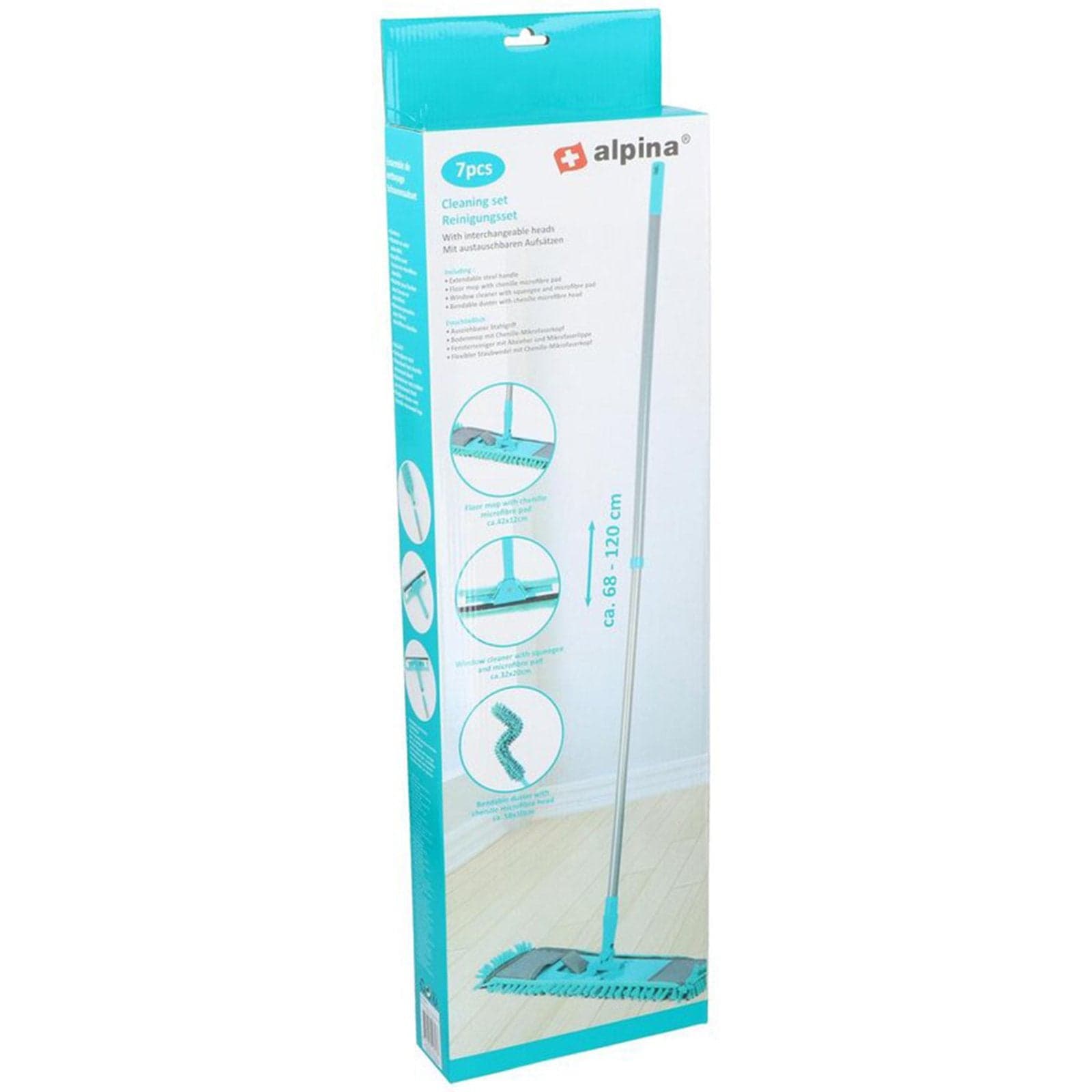 Set pulizia casa con accessori per spolverare lucidare pulire pavimento - 4