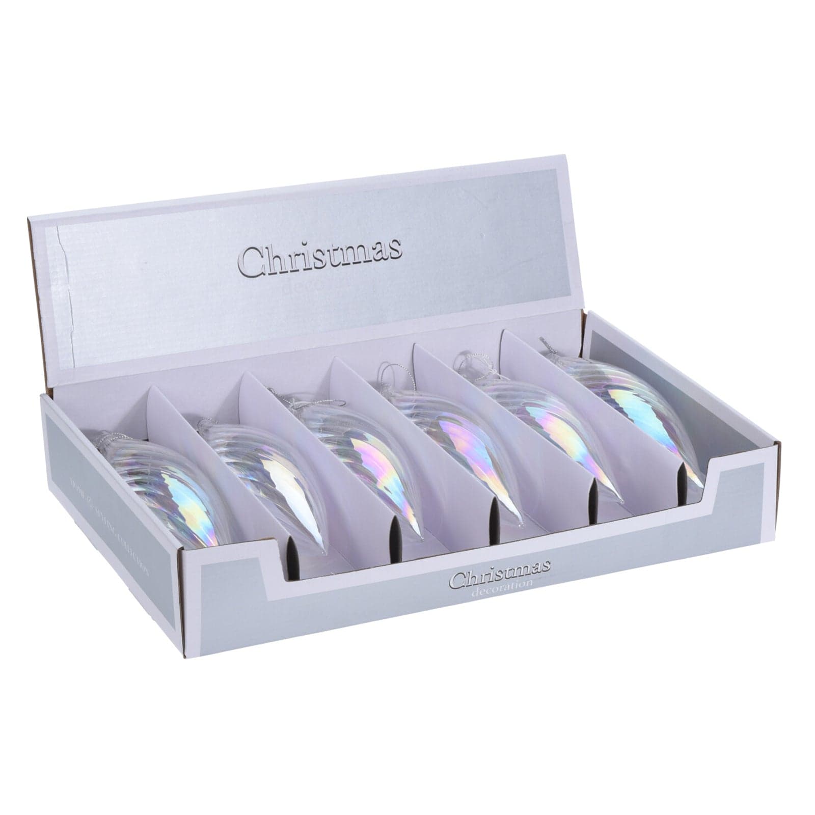 Pendente per albero di Natale, in vetro, a forma di Goccia, iridescente, da 21 cm - 2