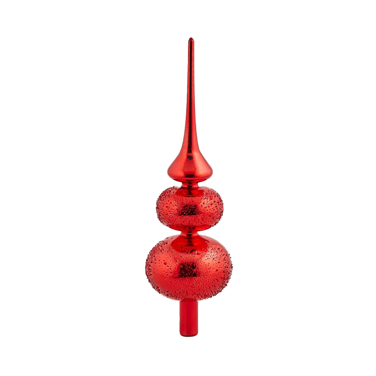 Puntale per albero di Natale con sfere in vetro decorazione e addobbo da 35 cm - 2