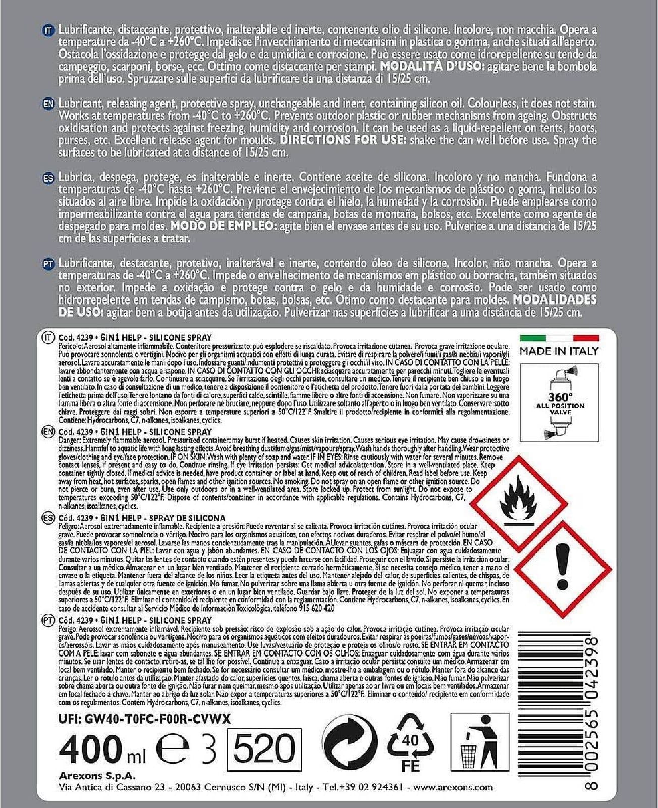 Detergente spray "Help Antiadesivo" ideale per impedire l'adesione degli spruzzi nel corso delle saldature 400 ml - 3