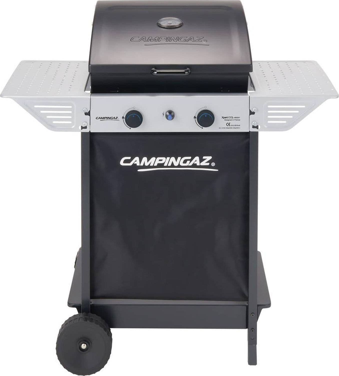 Barbecue "Xpert 100L" BBQ fornello con griglia e ruote a pietra lavica due bruciatori - 2