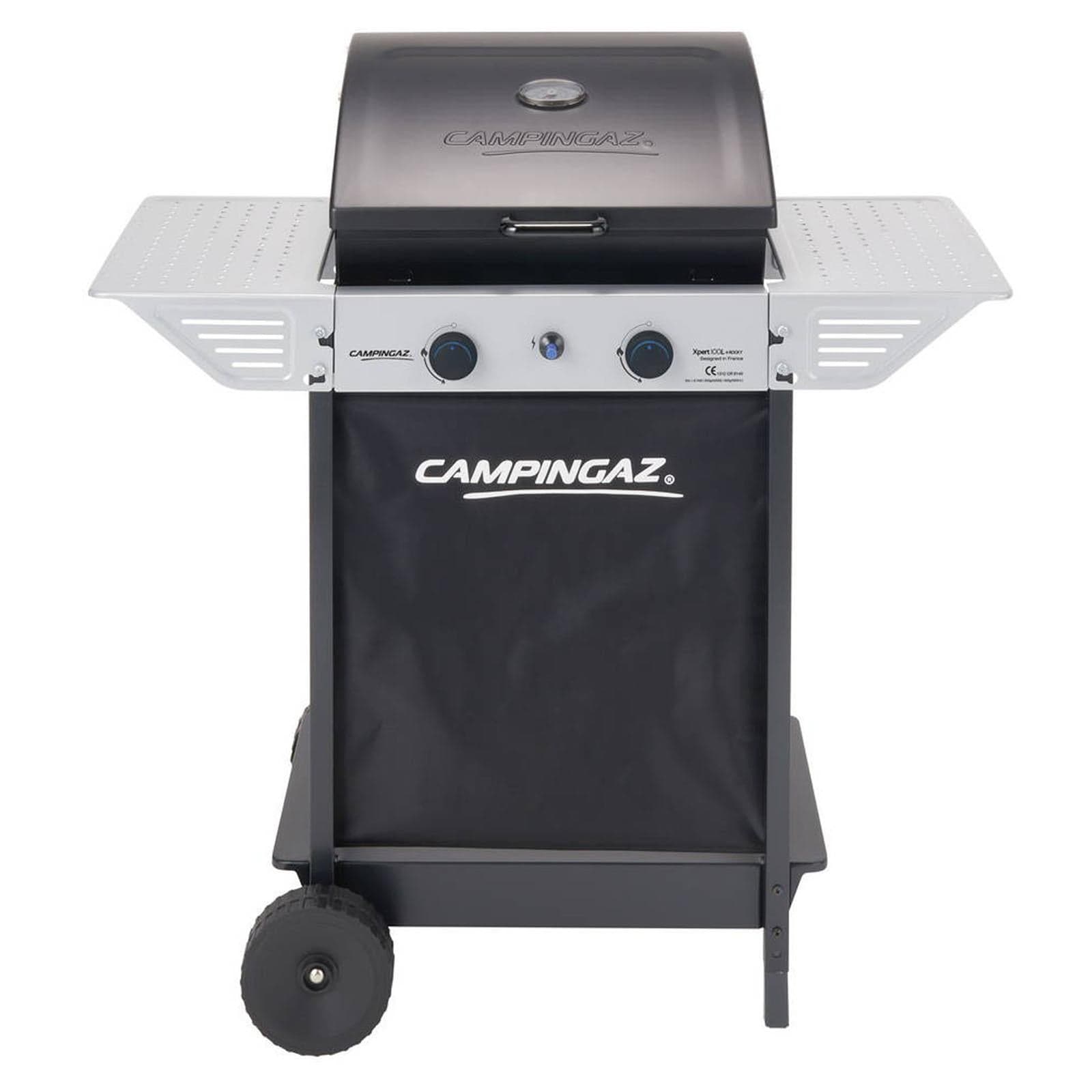 Barbecue "Xpert 100L" BBQ fornello con griglia e ruote a pietra lavica due bruciatori - 2