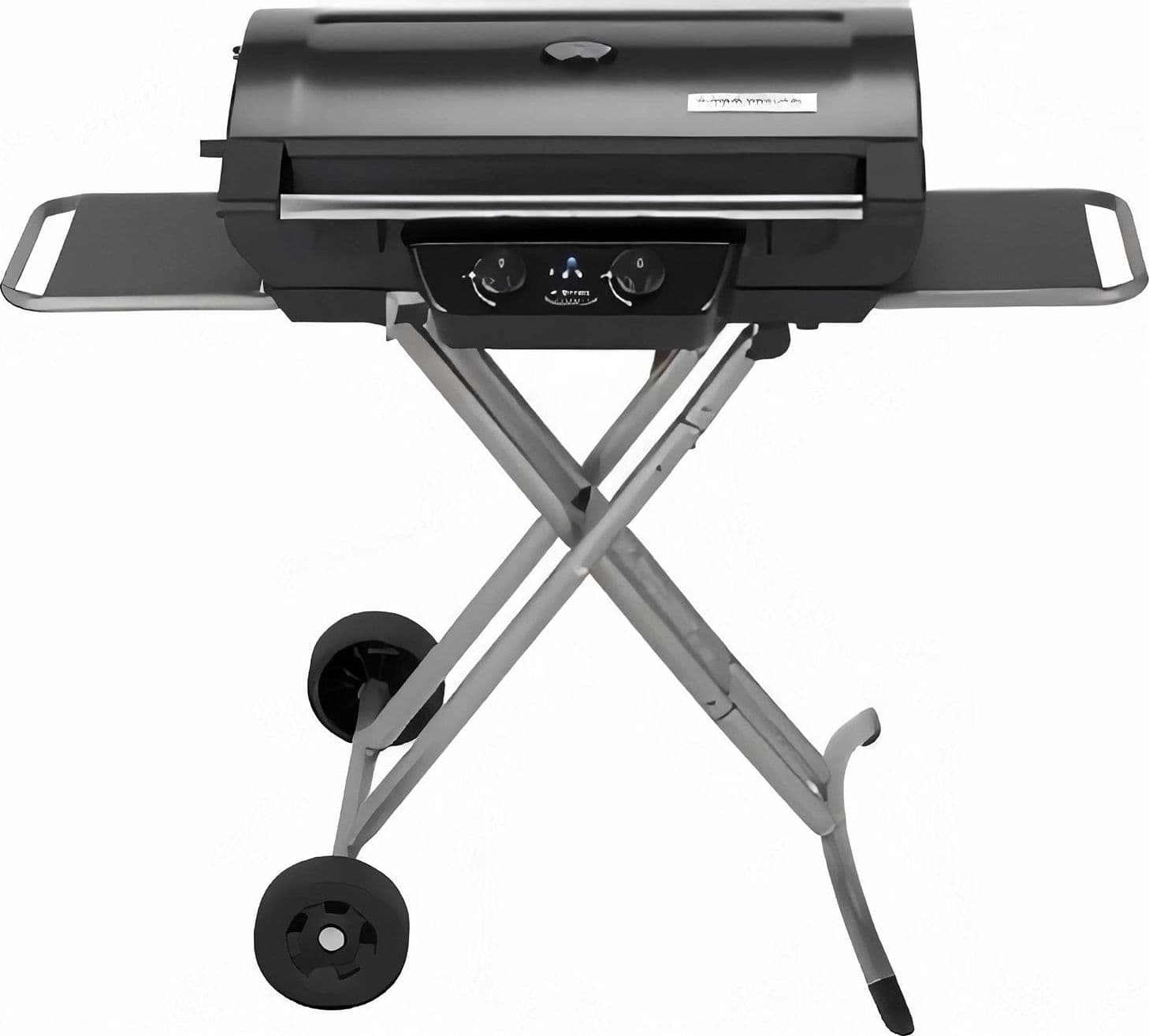 Barbecue BBQ a gas pietra lavica a valigetta con coperchio e ruote 2 fuochi compact LX - 2