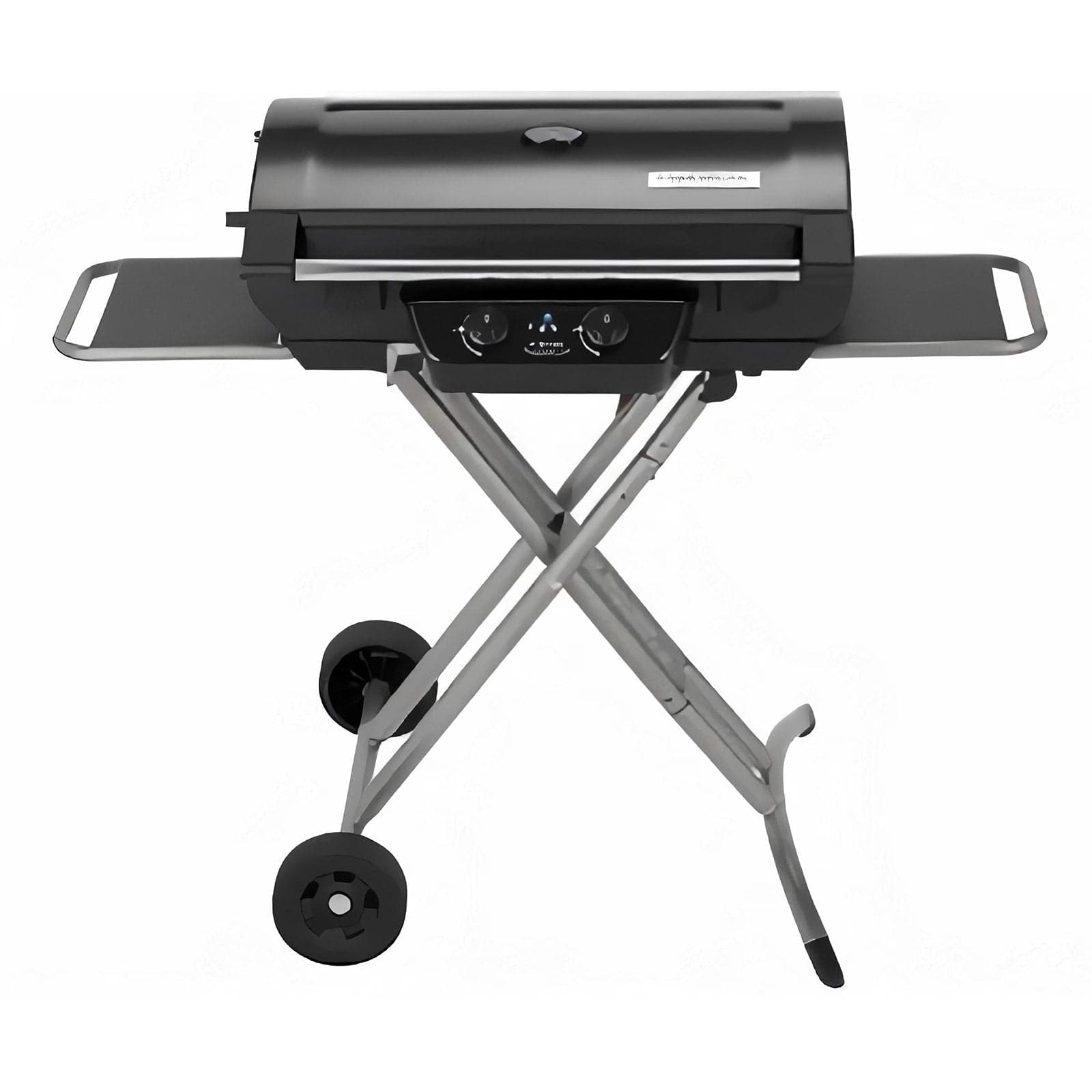 Barbecue BBQ a gas pietra lavica a valigetta con coperchio e ruote 2 fuochi compact LX - 2