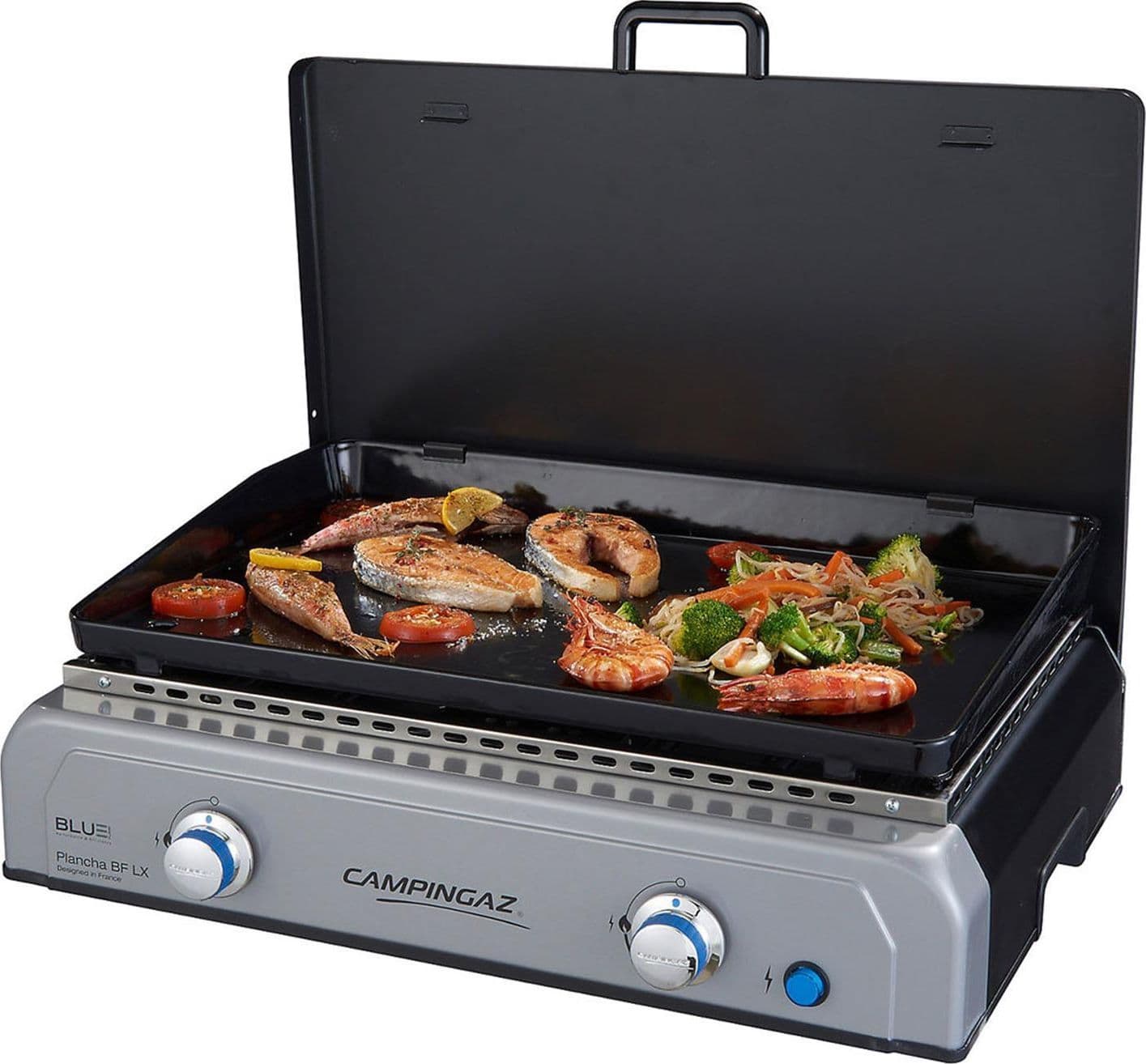 Barbecue bbq fornello brace griglia con ruote a gas plancha bf lx bruciatore - 3