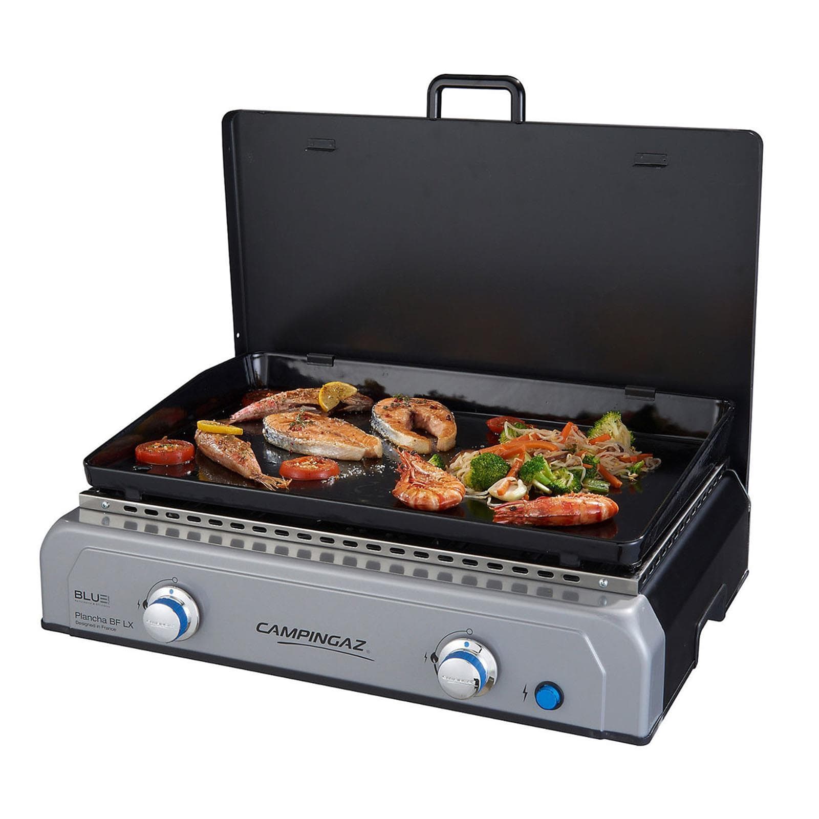 Barbecue bbq fornello brace griglia con ruote a gas plancha bf lx bruciatore - 3