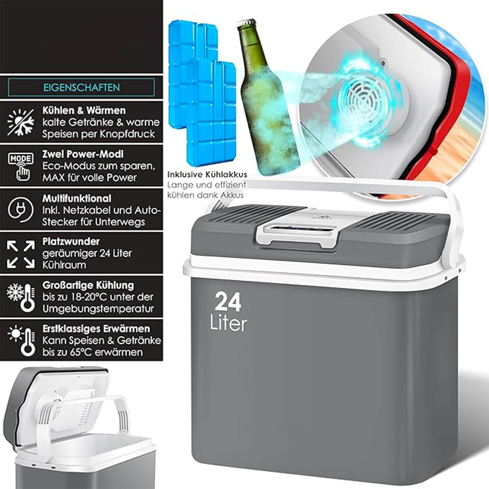 Borsa Frigo termoelettrica 12 e 230 V per auto e campeggio 24 lt - 2