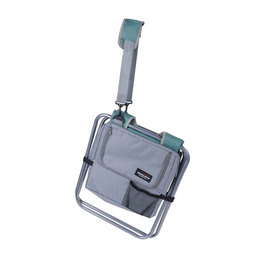 Sedia pieghevole con borsa isotermica per mare e spiaggia, colore blu e grigio, da 31,5 x 41 x 26,5 cm. - 3