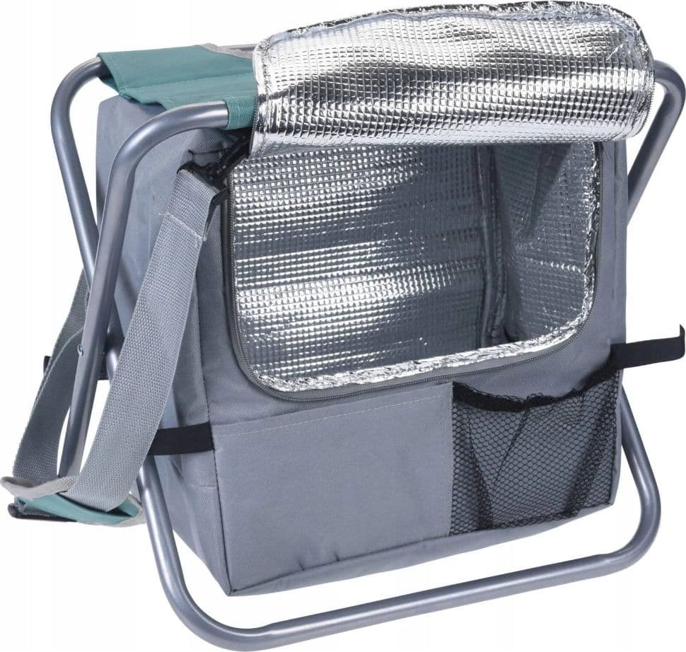 Sedia pieghevole con borsa isotermica per mare e spiaggia, colore blu e grigio, da 31,5 x 41 x 26,5 cm. - 5
