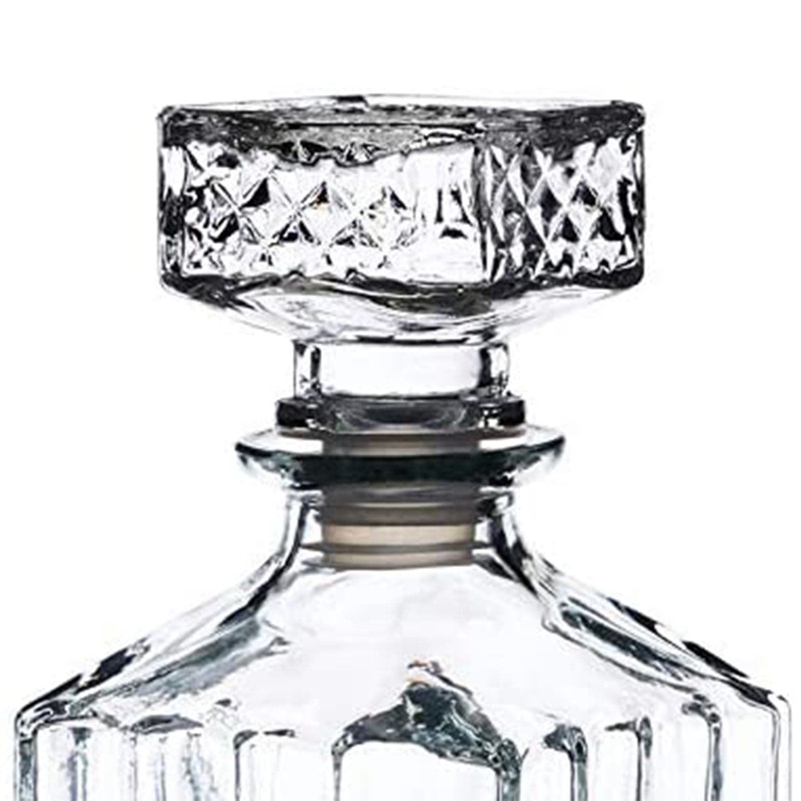 Set Bottiglia decanter da Whisky con 6 bicchieri in vetro intagliato 900 ml - 6