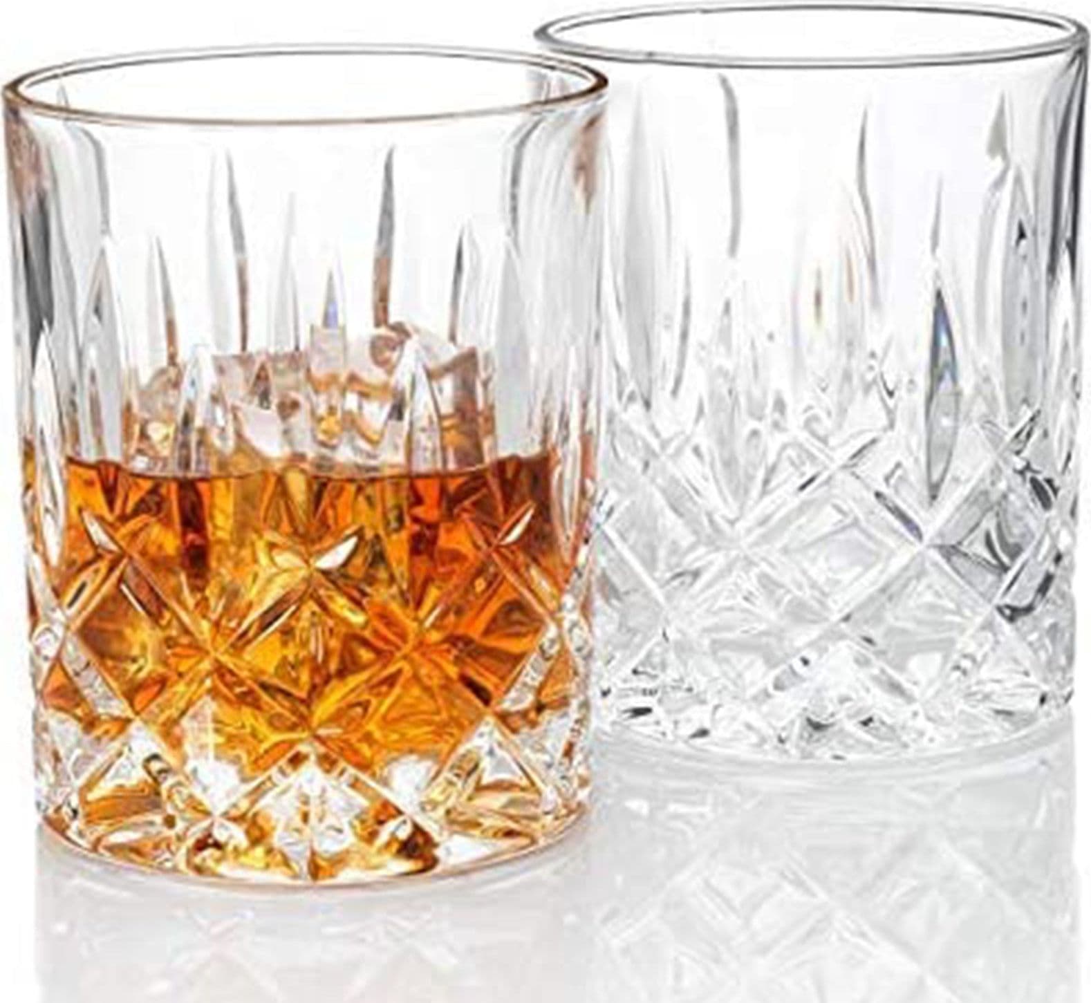 Set Bottiglia decanter da Whisky con 6 bicchieri in vetro intagliato 900 ml - 8