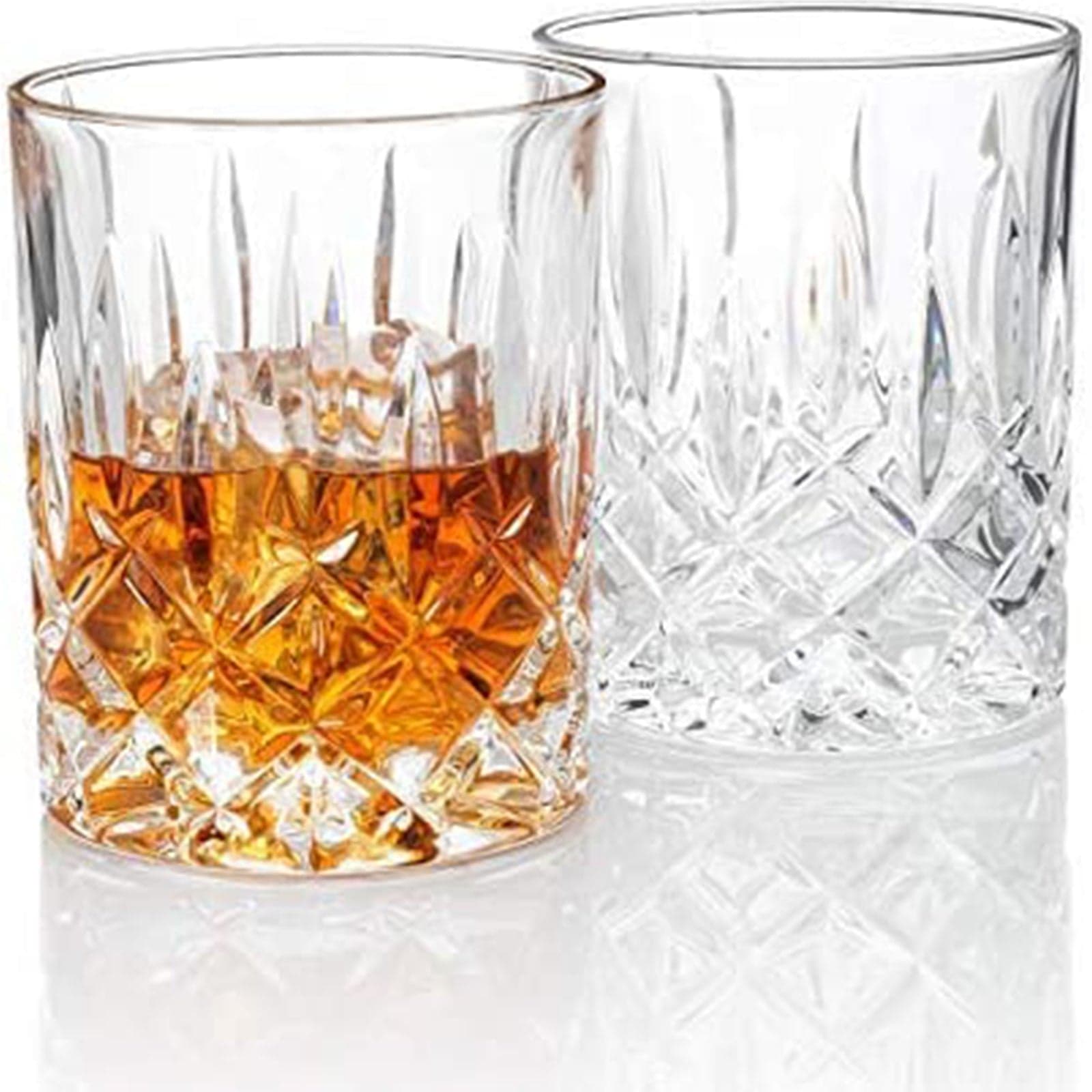 Set Bottiglia decanter da Whisky con 6 bicchieri in vetro intagliato 900 ml - 8