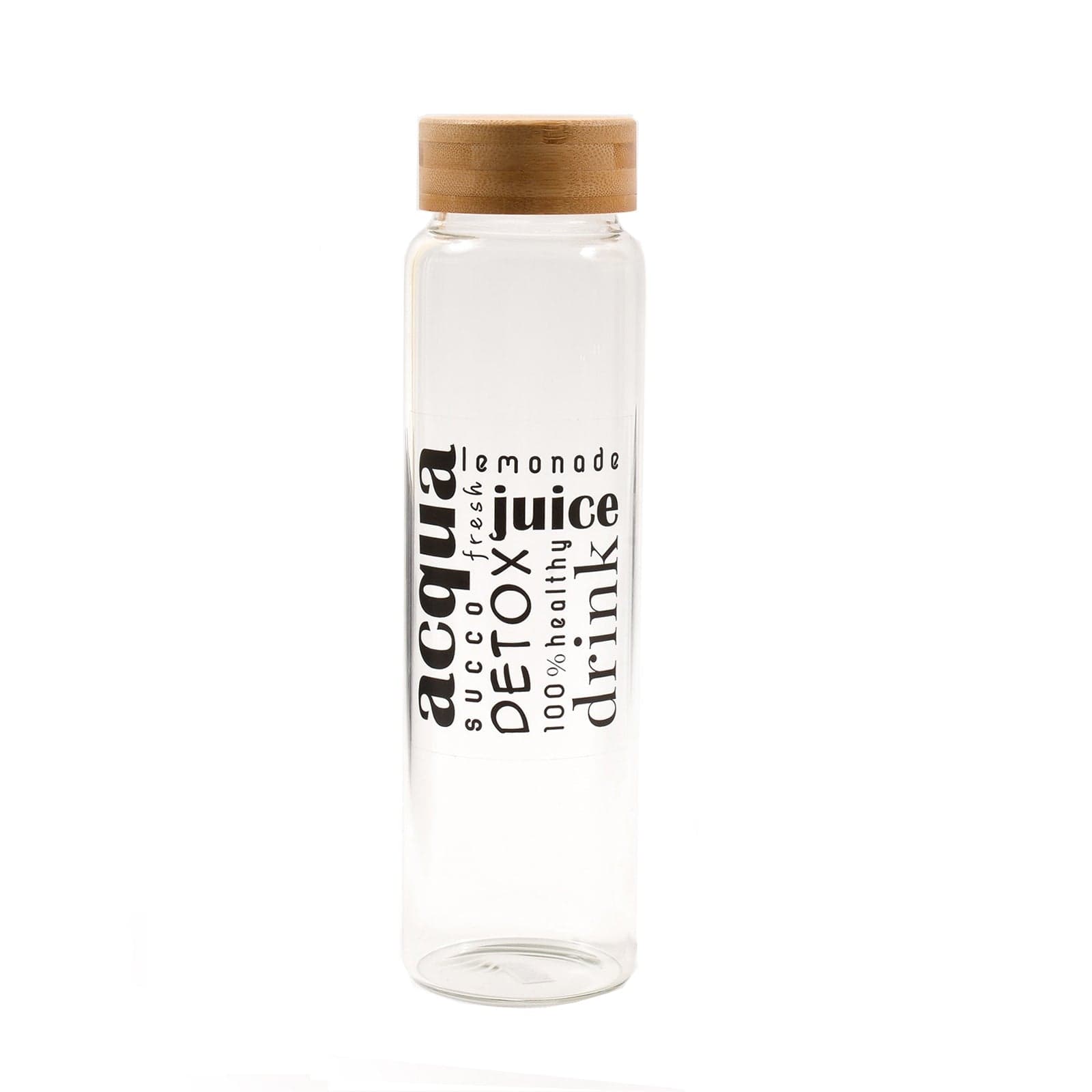 Bottiglia di vetro Borosilicato per acqua con Tappo a vite in Bamboo 1 lt - 3